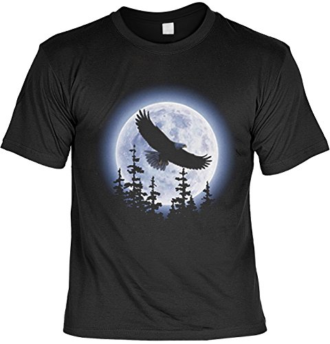 Adler im Mond T-Shirt Eagle Moon Fb schwarz Größe 3XL von Art & Detail Shirt