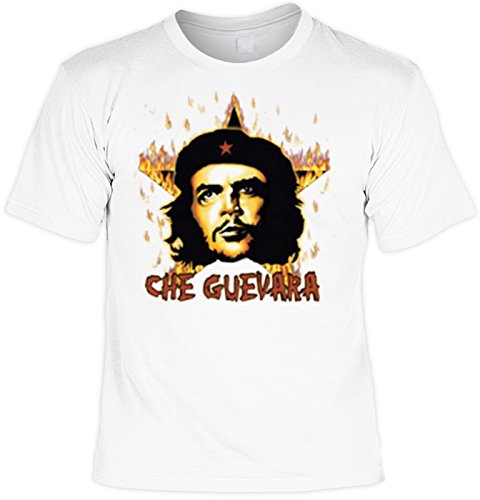 Revolution T-Shirt Che Guevara mit Flammenstern (Größe: XXL) in Weiss von Art & Detail Shirt