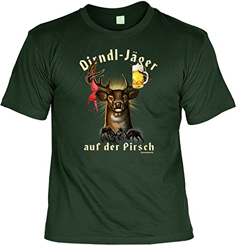 witziges Sprüche T-Shirt Dirndl-Jäger auf der Pirsch (Größe: S) Fb grün von Art & Detail Shirt