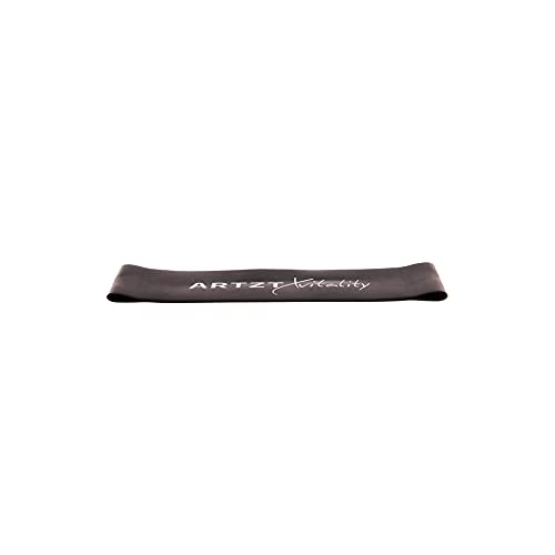 ARTZT vitality Theraband Rubber Band | Miniband Fitnessband für Training von Armen, Beinen, Po und Bauch | Sportband in 5 Stärken erhältlich Schwarz | Extra schwer, OneSize von ARTZT vitality