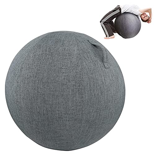 Asotagi Rutschfeste Schutzhülle für Yogaball - 65 cm mit Griffen aus Baumwolle und Leinen Schutzhülle für Yoga Billard Balance Fitness Ball von Asotagi