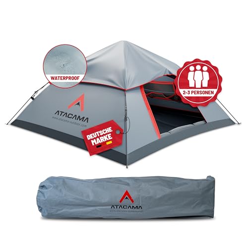 Atacama Camping Zelt - Ultra-Leichtes Wurfzelt - Kompakt und Langlebig – Perfekt für Trekkingzelt, Bikepacking, Survival- und Outdoorabenteuer - Pop up Zelt für 3 Personen von Atacama