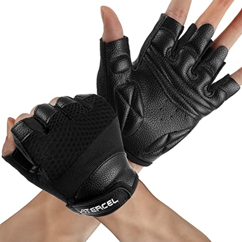 ATERCEL Leder Fitness Handschuhe Upgrades für 2022, Trainingshandschuhe Herren und Damen, Gym Handschuhe für Gewichtheben, Fitness, Krafttraining M von ATERCEL