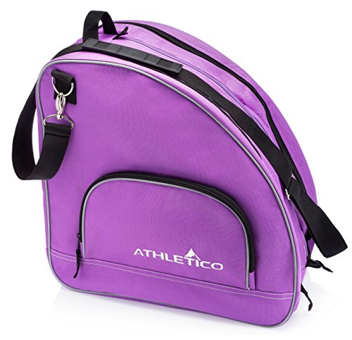 Athletico Ice & Inline Skate Bag - Premium Tasche zum Tragen von Schlittschuhen, Rollschuhen, Inline-Skates für Kinder und Erwachsene (lila mit schwarzem Rand) von Athletico