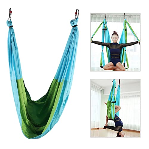 Aerial Yoga Hammock, Fabrics Material, Aerial Yoga SlingYoga Hammock Swing Chair and Yoga Hammock, Yoga Swing (Himmelblau und Fruchtgrün) von Ausla