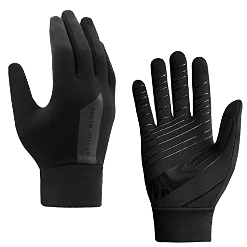 Azarxis Touchscreen Handschuhe, Winterhandschuhe Rutschfest Handschuhe Warme Anti-Rutsch Handschuhe Laufhandschuhe für Damen Herren zum Laufen, Radfahren, Klettern (Schwarz, S) von Azarxis