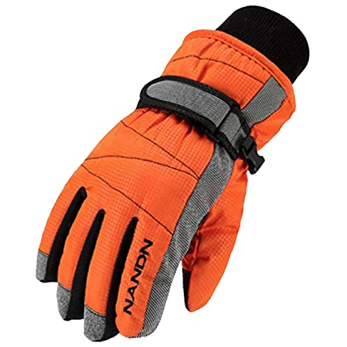 Azarxis Warme Handschuhe, Thermische Ski Snowboard Handschuhe, Winddich Winterhandschuhe für Damen und Herren (Orange, M) von Azarxis