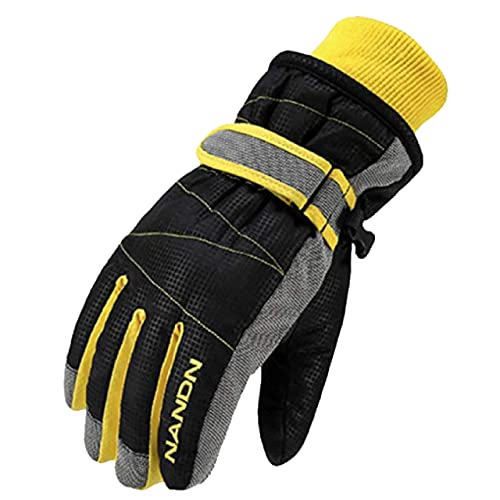 Azarxis Warme Handschuhe, Thermische Ski Snowboard Handschuhe, Winddich Winterhandschuhe für Damen und Herren (Schwarz, S) von Azarxis