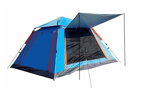 Mehrpersonen-Campingzelt, Outdoor-Zelt, einfach aufzubauende Markise, geeignet for Camping, Strand, Rucksackreisen, Wandern (Color : Blue Small+Mat X1, Size : for 2-8 People) von BADALO