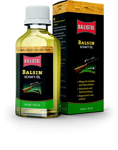 BALLISTOL Unisex – Erwachsene Waffenpflege Balsin Schaftöl Hell Flasche, Farblos, 12 Stück von BALLISTOL