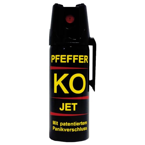 BALLISTOL 24430 Pfeffer-KO Jet 50ml Spray – Verteidigungsspray gegen Tiere – Abwehrspray 5m Sprühweite - Panikverschluss von BALLISTOL