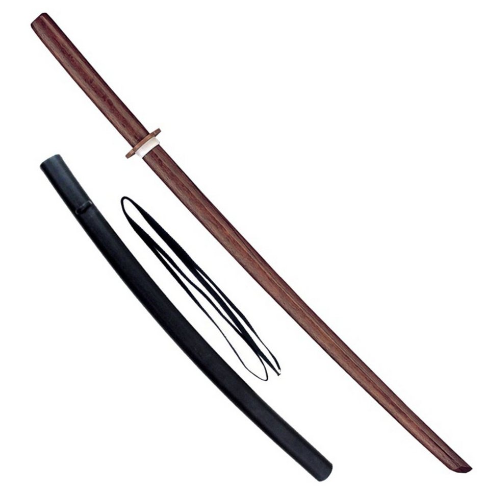 BAY-Sports Holzschwert Set Bokken mit Saya Scheide Katana rot Trainingsschwert Bokken, geölt 100 cm, 2 Teile Set Angebot von BAY-Sports