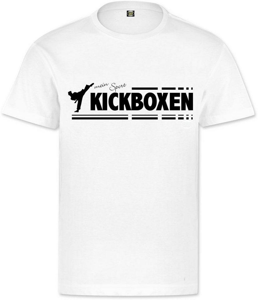 BAY-Sports T-Shirt Kickboxen mein Sport Kickboxshirt Kick-Boxen Kampfsport (1 Stück, 100% Baumwolle) Thaiboxen, Muay Thai, Kinder, Erwachsene von BAY-Sports