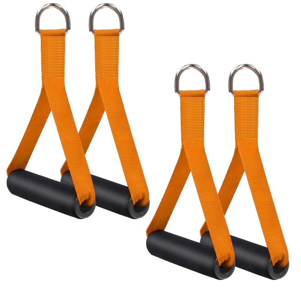 BAYLI Kurzhantel 4er Set Einhandgriff für Widerstandsbänder, Trainingsgriffe [orange] von BAYLI