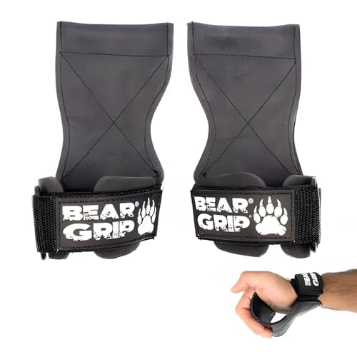 BEAR GRIP Multi-Grip-Riemen/Haken, hochwertige strapazierfähige Gewichthebergurte/Handschuhe. (Standardgröße) von BEAR GRIP