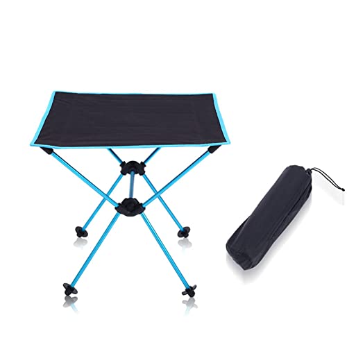 BEEOFICEPENG Klappbarer Tisch, Tragbarer Camping-Schreibtisch für Ultraleichten Strand, Aluminium, Wandern, Klettern, Blau von BEEOFICEPENG