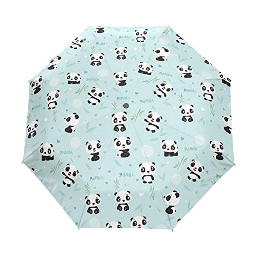 China Panda Regenschirm Auf-Zu Automatik Taschenschirm Winddichter Umbrella Klein Leicht Schirm Kompakt Schirme für Jungen Mädchen Reise Strand Frauen von BEUSS