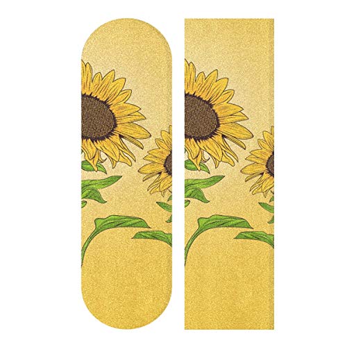 Sonnenblumen Mit Gelben Blüten Muster Skateboard Griptape rutschfest Selbstklebend Longboard Griptapes Aufkleber Griffband(84 * 23cm 1pcs) von BEUSS