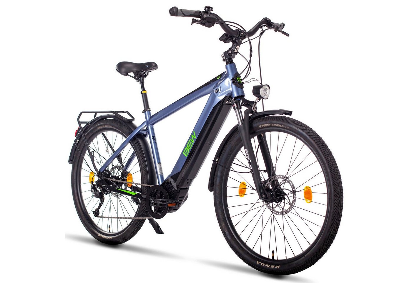 BEW E-Bike Trekkingbike TA07 Herren 27,5 Zoll 95Nm 48V Bafang 100 km Reichweite, 9 Gang Shimano, Kettenschaltung, Mittelmotor, 804 Wh Akku, Lichtsensor, LCD-Display, Mittelmotor von BEW