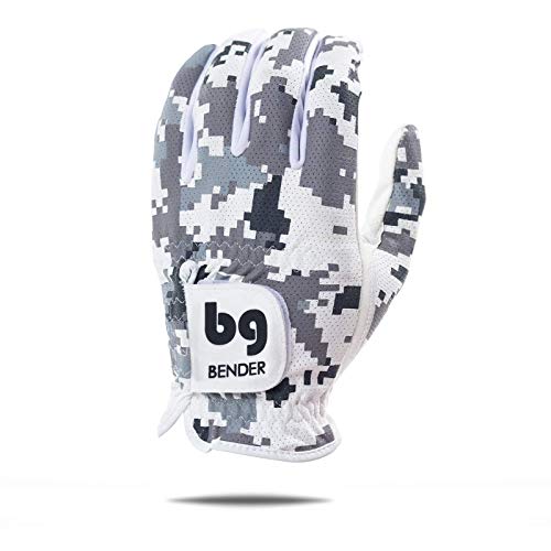 BG Bender Gloves Mesh Golf Gloves for Men, Cabretta Leather, Right or Left Handed Golfing, Easy-Grip Gloves in Multiple Sizes and Colors Available Worn on Left Hand, X-Large, Digital Camo von BG