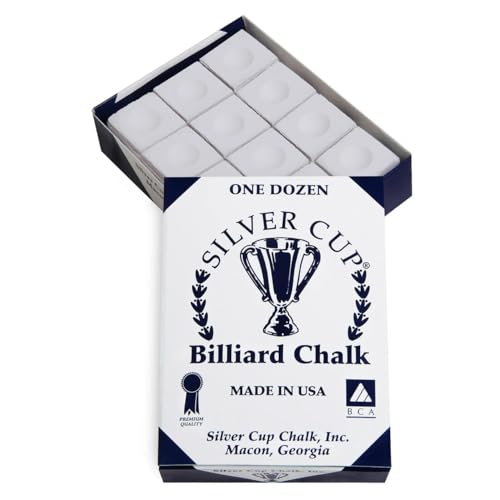 BILMAG Billard Zubehör Billardkreide Billard Chalk Silver Cup, 12er Pack, in 6 verschiedenen Farbvarianten (Grau) von BILMAG