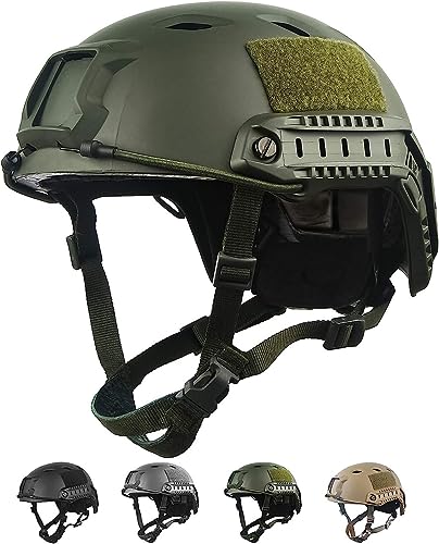 Airsoft Helm Ops Schutzhelm Taktischer Helm (Typ Fast BJ) mit Pads Sturzhelm für Freizeit Outdoor Paintball, Taktik Fast Helm für Airsoft Paintball CS Game D von BLUEZY