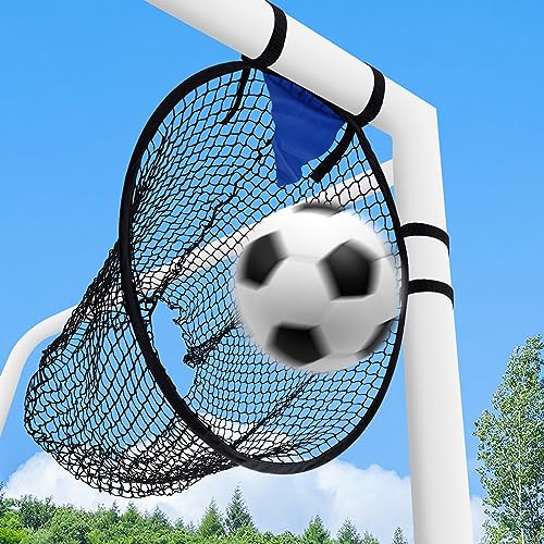 Fußball Tornetz, Tragbar Fußball Zielnetz Fußball-Top-Bins-Zieltasche für Genauigkeit Training Übung Ausrüstung mit 4 verstellbaren Riemen von BOXOB