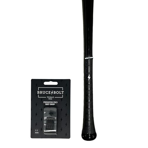 BRUCE BOLT Premium Pro Baseball- und Softball-Schlägergriff, 1,1 mm, Schwarz von BRUCE BOLT