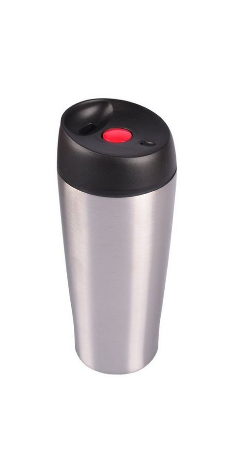 BURI Trinkflasche Edelstahl Thermobecher 0,4L mit Druckknopf Reisebecher Trinkbecher Kaf von BURI