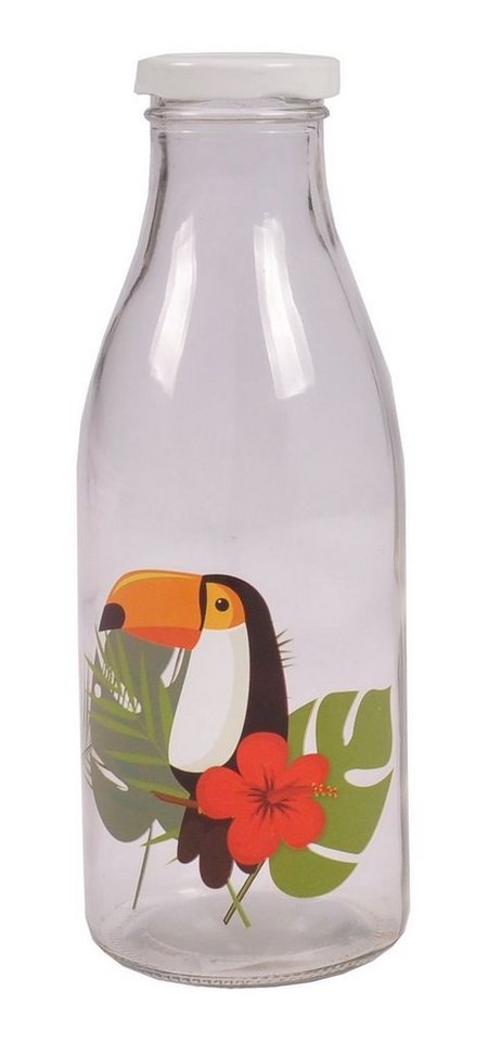 BURI Trinkflasche Milchflasche 900ml Glasflasche Getränkeflasche Wasserflasche Deko von BURI