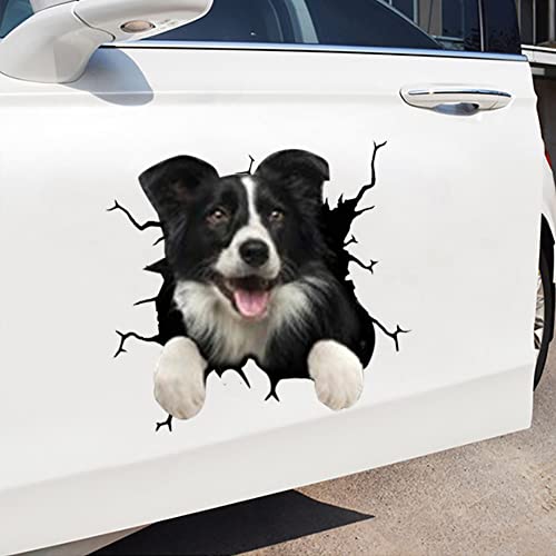 BYNYXI 4 Stück Hund Auto Aufkleber, 3D Labrador Aufkleber für Auto Personalisierte Aufkleber Lustige Französische Bulldogge Autoaufkleber Realistische Riss Hund Vinyl Autofenster Aufkleber-30cmx30cm von BYNYXI