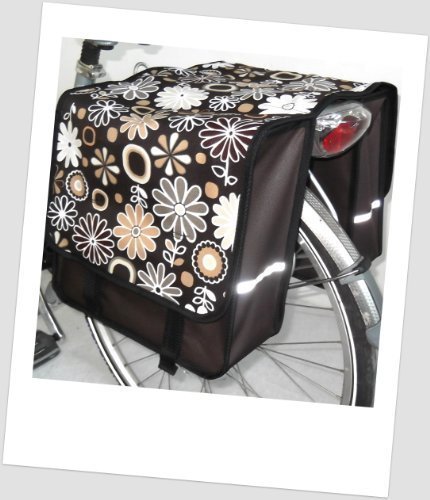 Kinder-Fahrradtasche Joy Satteltasche Gepäckträgertasche Fahrradtasche 2 x 5 Liter Farbe: 14 Flower Brown von Baby-Joy