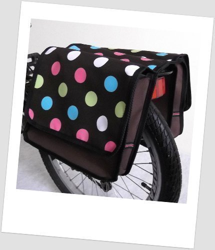 Kinder-Fahrradtasche Joy Satteltasche Gepäckträgertasche Fahrradtasche 2 x 5 Liter Farbe: 26 Dots 1 Brown von Baby-Joy