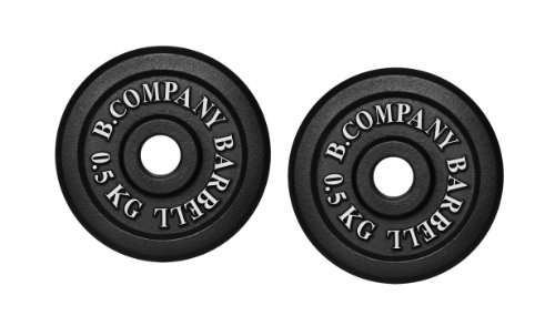 Bad Company Hantelscheiben aus Gusseisen I Gewichtsscheiben 30/31 mm für das Hanteltraining I 1 kg (2 x 0,5 kg) von Bad Company