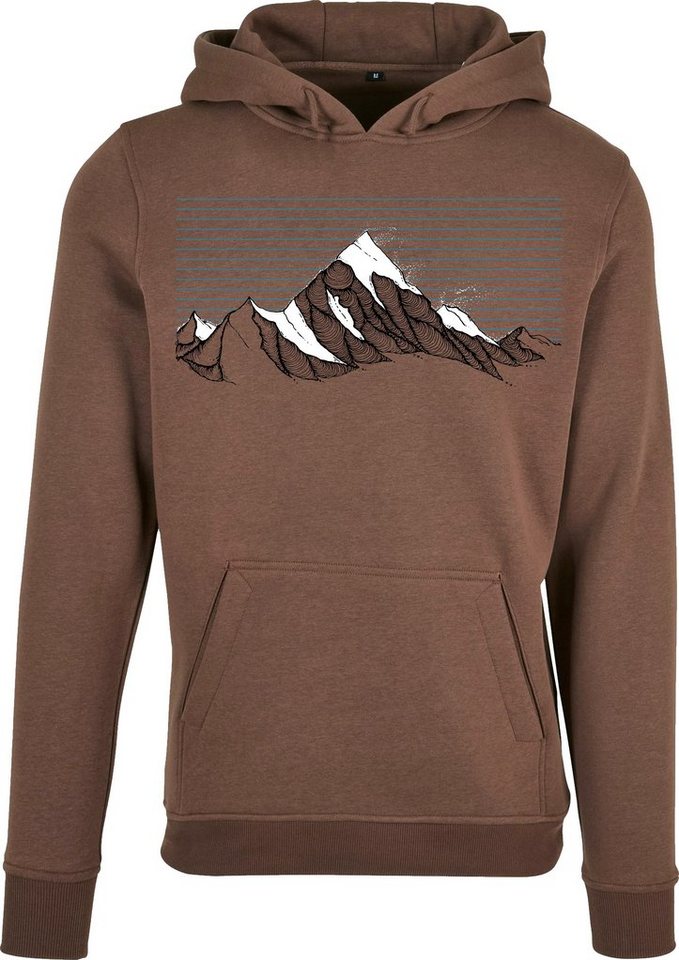 Baddery Kapuzenpullover Hoodie : Bergwind - Kletter Kleidung - Wander Outdoor Zubehör, hochwertiger Siebdruck von Baddery