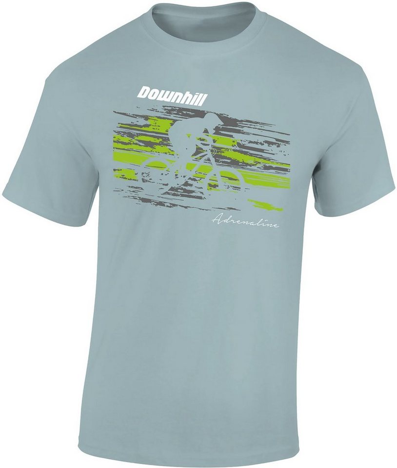 Baddery Print-Shirt Fahrrad T-Shirt : Downhill Adrenaline - Sport Tshirts Herren, hochwertiger Siebdruck, auch Übergrößen, aus Baumwolle von Baddery