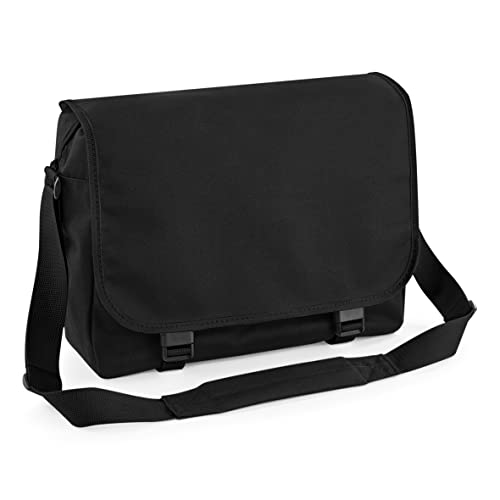 BagBase Messenger Bag 1er Pack, Farbe:Black;Größe:ca 38 x 30 x 12 cm von BagBase