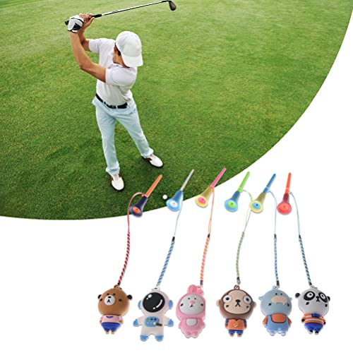 Bagima Golf-Tees Tee 13 * 8 * 3 6-teiliger Golf-Tee-Aufhänger Cartoon-Kunststoff-Anti-Lost-Golf-Tee-Ring mit Riemen Golf-Tee-Halter von Bagima