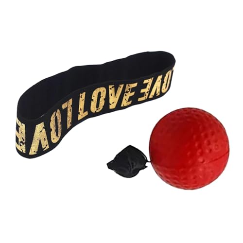 Baoblaze Box-Reflexball-Stirnband, Boxtrainer für Kinder und Erwachsene, verbessert die Reaktionsgeschwindigkeit, Reaktionsbälle für Muay-Thai-Fitnessübungen, roter Ball von Baoblaze