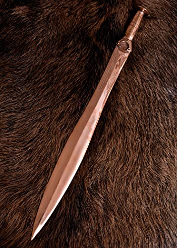 Battle-Merchant Keltisches Schwert mit verziertem Griff | Echt Metall Schwert aus Bronze | Deko Bronzezeit Schwert für Erwachsene | Kelten Kurzschwert aus Bronze gegossen von Battle-Merchant