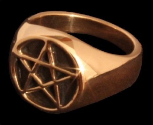 Pentagramm Siegelring Ring aus Bronze verzierter Wikingerring Bronzering LARP Wikinger Mittelalter Verschiedene Größen (17/54) von Battle-Merchant