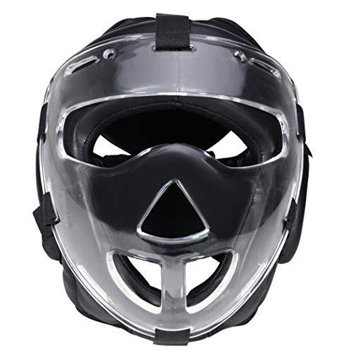 Bay Full Face Budo WP Kopfschutz mit Maske Leder PU schwarz (M) von BAY Sports
