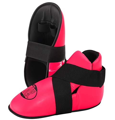 Bay SUPERKICK Fußschutz pink rosa Fußschützer Kickboxen Kick-Boxen Safety (M) von BAY Sports