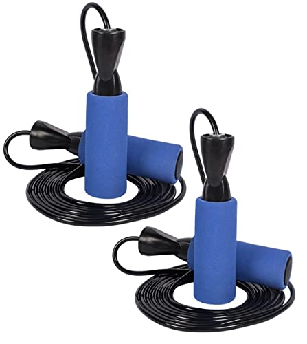2er Pack Fitness Springseil - 2,8m Speed Rope für Hüpf Training Boxen Ausdauer Sport Workout Seilspringen Ausdauer & Abnehmen Springseile für Kinder & Erwachsene Sprungseil - Hüpfseil Farbe Blau von Bayli
