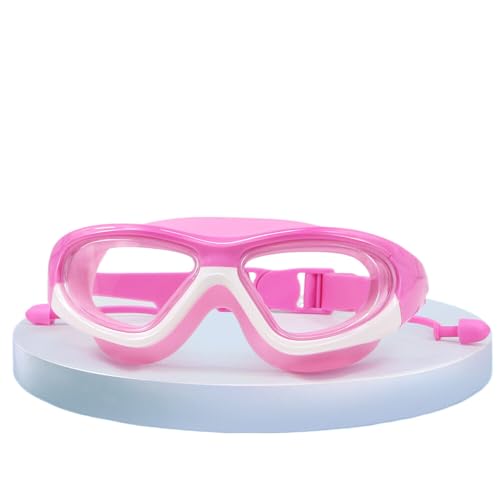 BeNtLi Kinder-Schwimmbrille, Antibeschlag, Großer Rahmen, Taucherbrille Mit Ohrstöpseln (6–15 Jahre), Auslaufsichere Silikon-Schwimmbrille Mit UV-Schutz (2) von BeNtLi