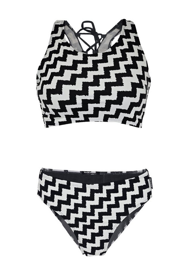 Beco Beermann Triangel-Bikini-Top Black & White, mit auffälliger Criss Cross-Schnürung im Rücken für festen Halt von Beco Beermann