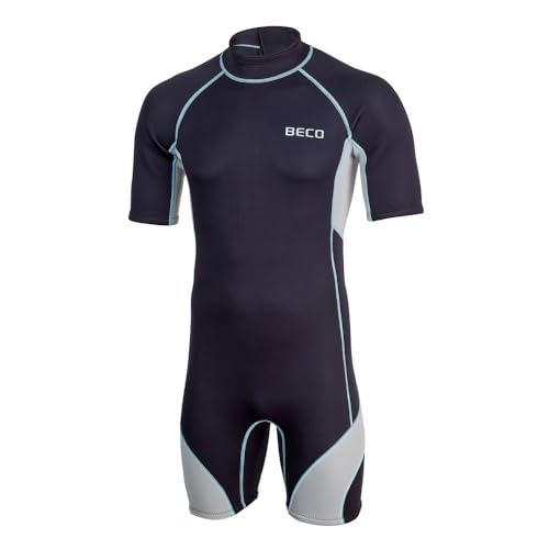 BECO Herren BEactive Neoprenshorty Naxos Schwimmanzug Wetsuit für Tauchen, Surfen, Schwimmen und Kajakfahren, schwarz-Silber, L von Beco