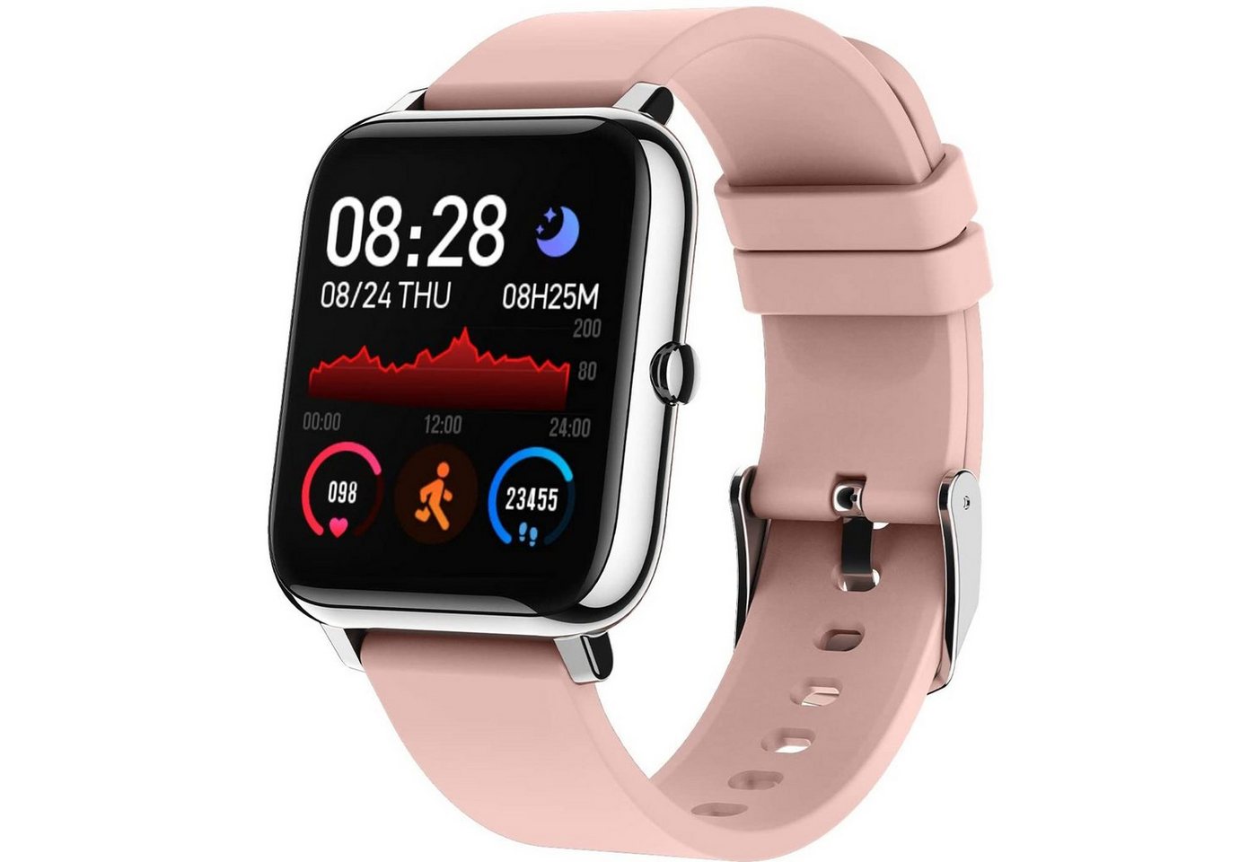 Bedee Smartwatch Fitness Tracker Uhr für Damen Herren Smartwatch (für Android iOS) Fitness Armbanduhr mit Pulsuhr Schlafmonitor, 1-tlg., Fitness Tracker 1.3 Zoll Touch-Farbdisplay, IP67 Wasserdicht Sportuhr Schrittzähler von Bedee