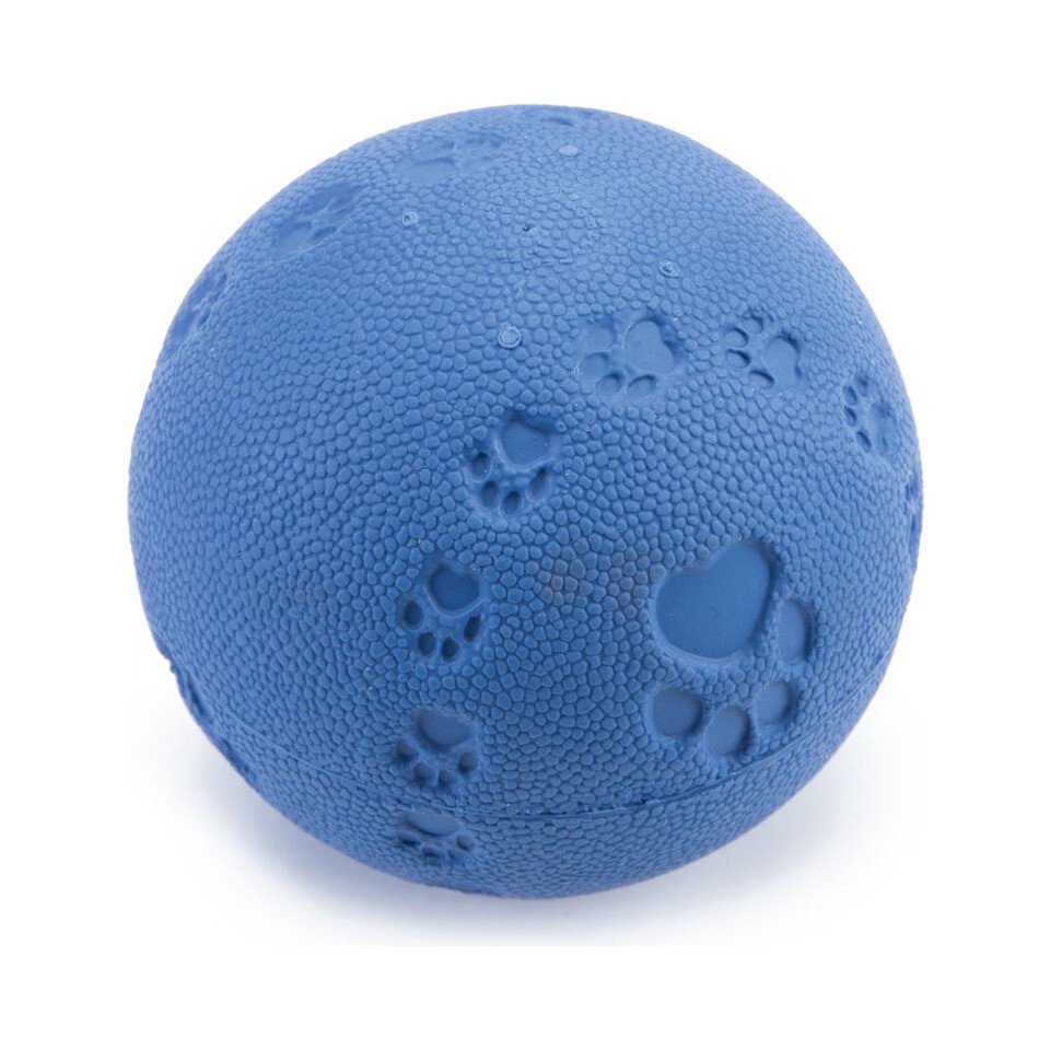 Beeztees Spielknochen Hundespielzeug Ball mit Squeaker massiv blau von Beeztees