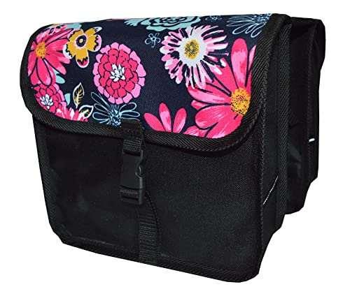 FAHRRADTASCHE Kinder Satteltasche Gepäckträgetasche Doppel 2 x 5l (8. Mini - Blumen) von Beluko